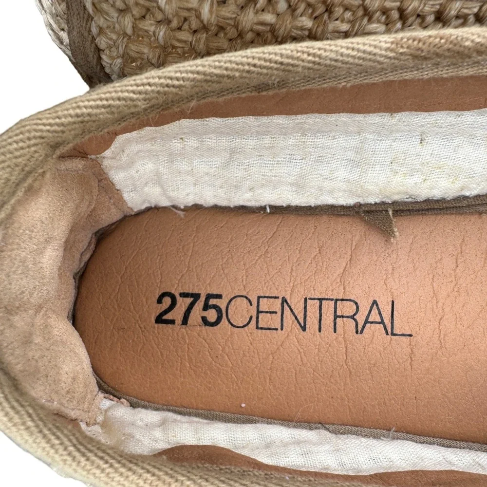 Woven Raffia Espadrille Slip On Shoes Platform‎ 275 Central Size 37 Beige